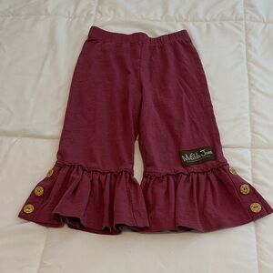 Matilda Jane Kids Ruffled Pants - Burgundy